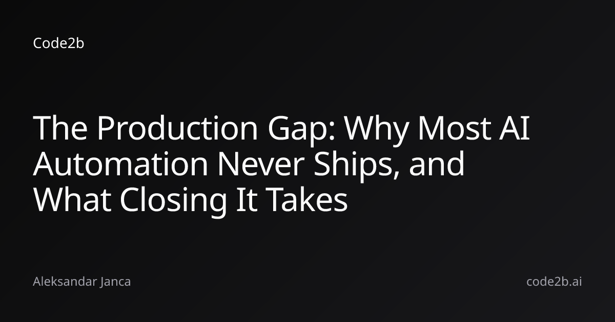 The Production Gap: Why Most AI Automation Never Ships, and What Closing It Takes